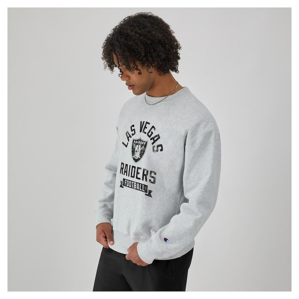 Las Vegas Raiders Champion Reverse Weave Fleece Pullover Sweatshirt Heather Gray