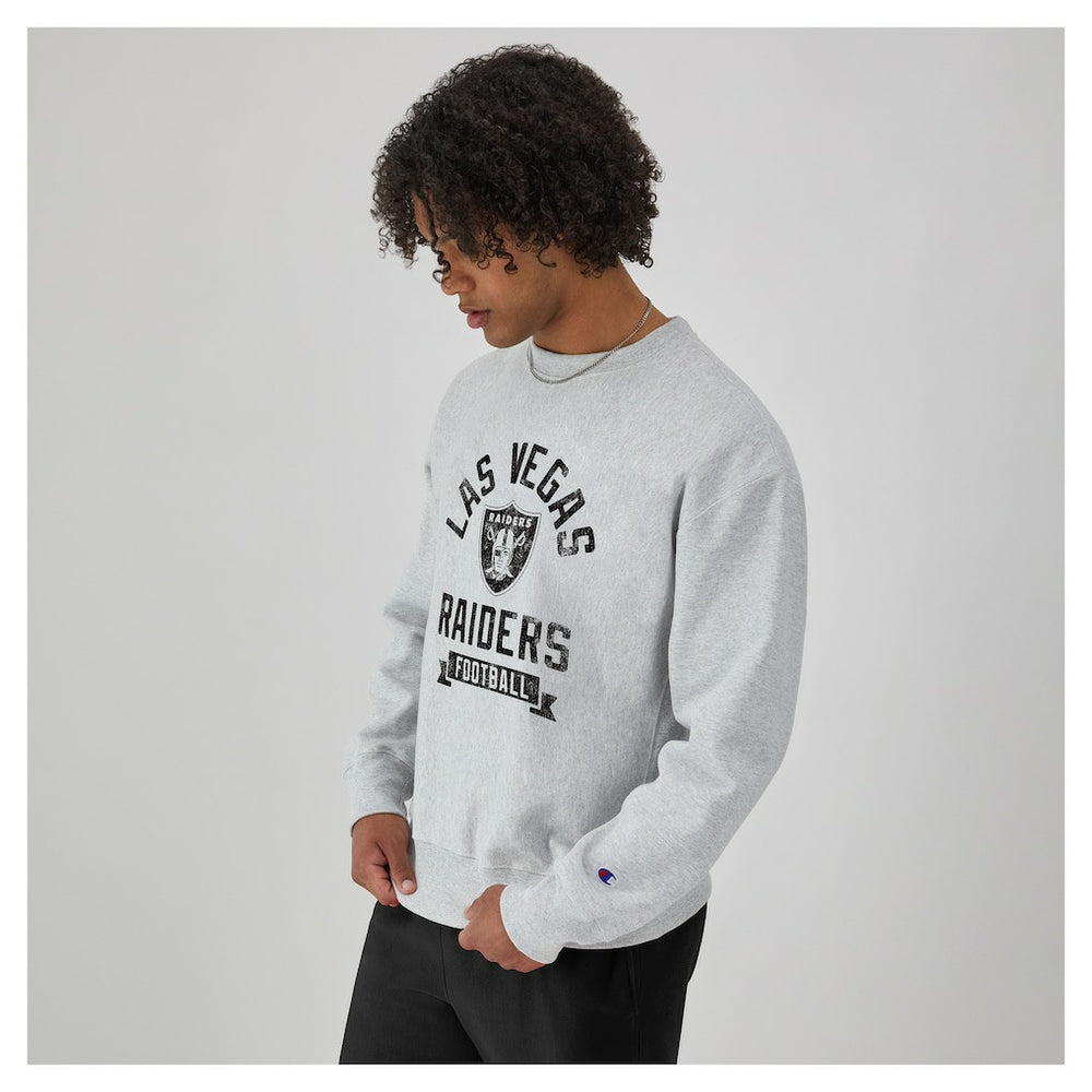 Las Vegas Raiders Champion Reverse Weave Fleece Pullover Sweatshirt Heather Gray