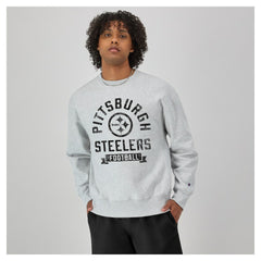 Pittsburgh Steelers Champion Reverse Weave Fleece Pullover Sweatshirt Heather Gray