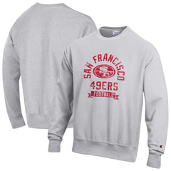 San Francisco 49ers Champion Reverse Weave Fleece Pullover Sweatshirt Heather Gray
