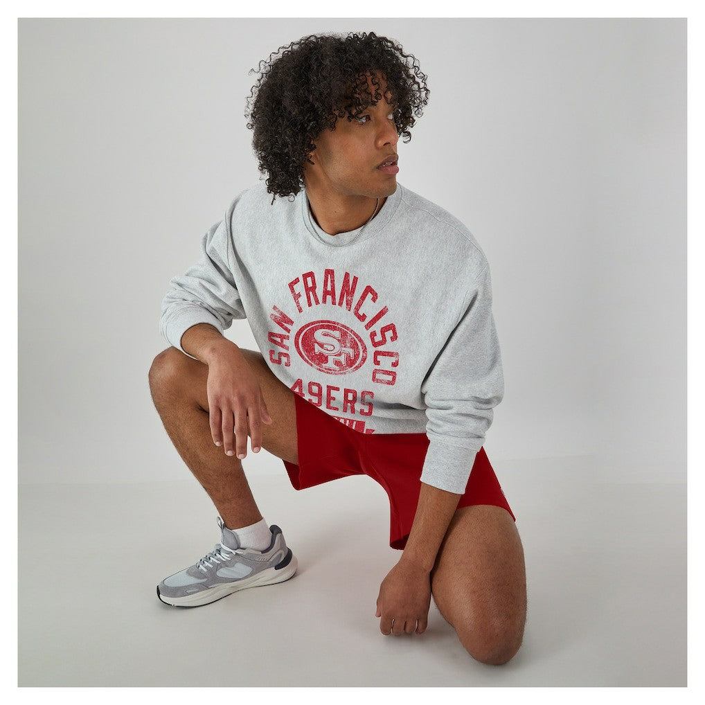 San Francisco 49ers Champion Reverse Weave Fleece Pullover Sweatshirt Heather Gray