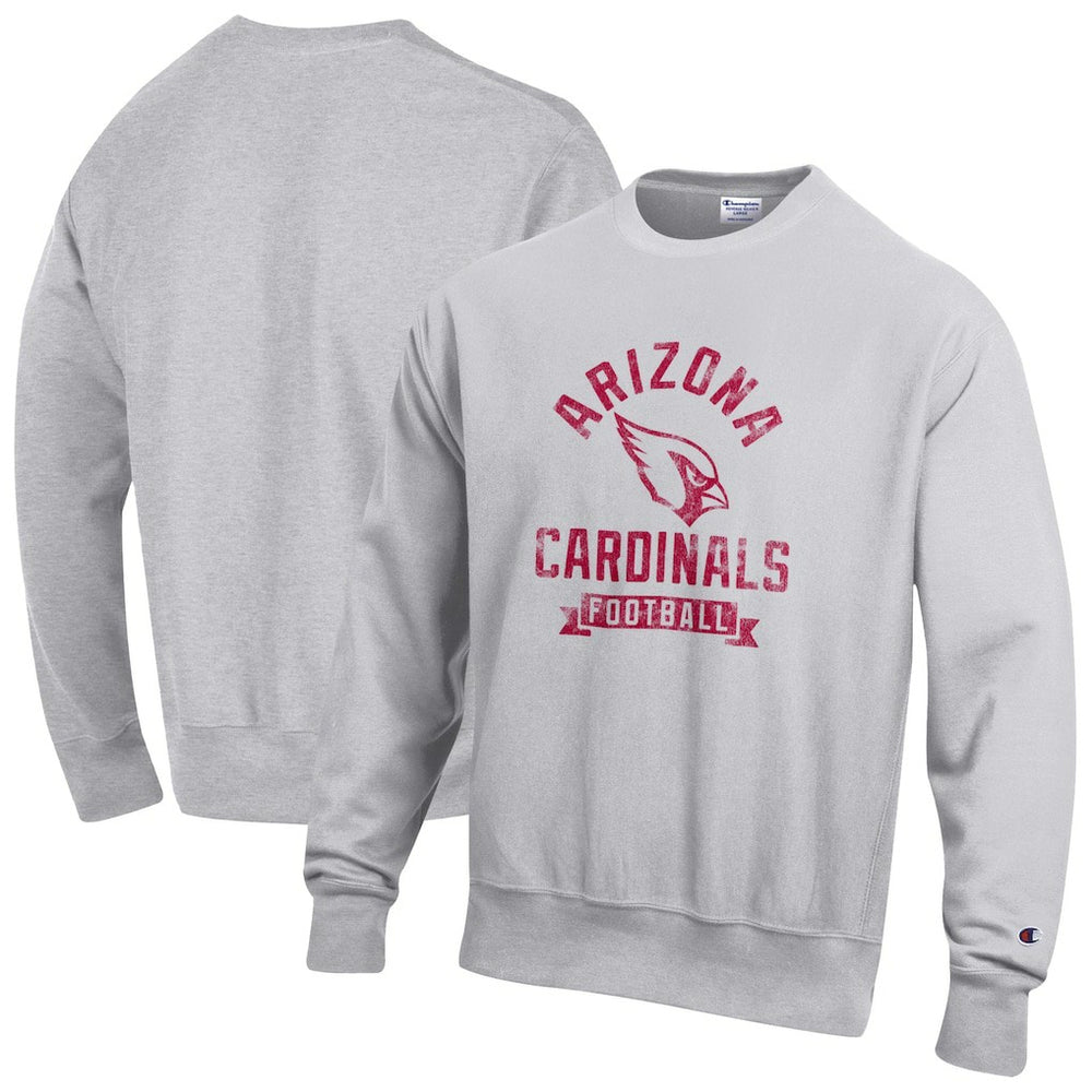 Arizona Cardinals Champion Reverse Weave Fleece Pullover Sweatshirt Heather Gray