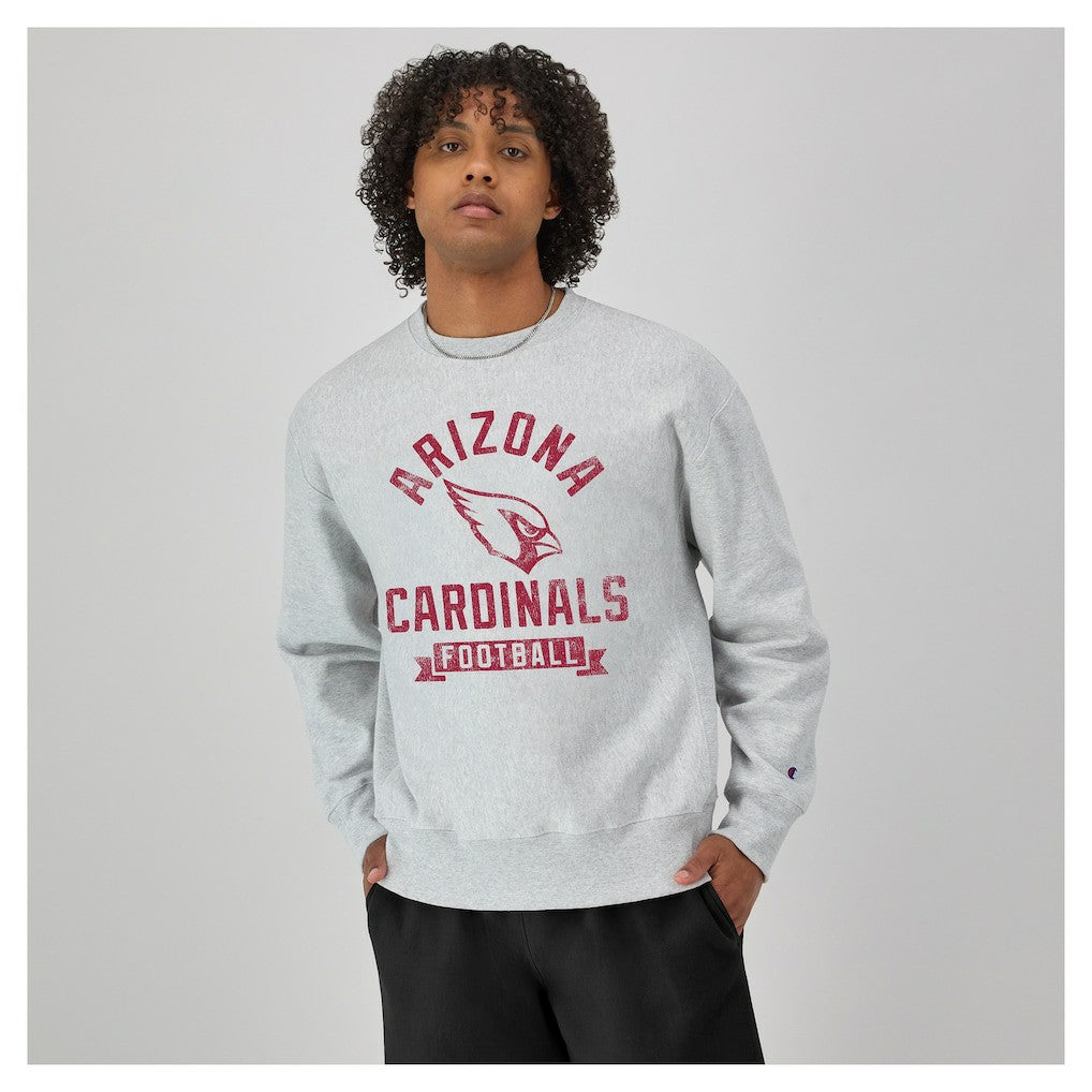 Arizona Cardinals Champion Reverse Weave Fleece Pullover Sweatshirt Heather Gray