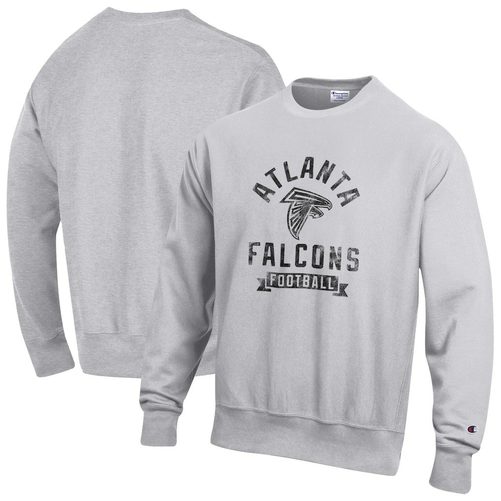 Atlanta Falcons Champion Reverse Weave Fleece Pullover Sweatshirt Heather Gray