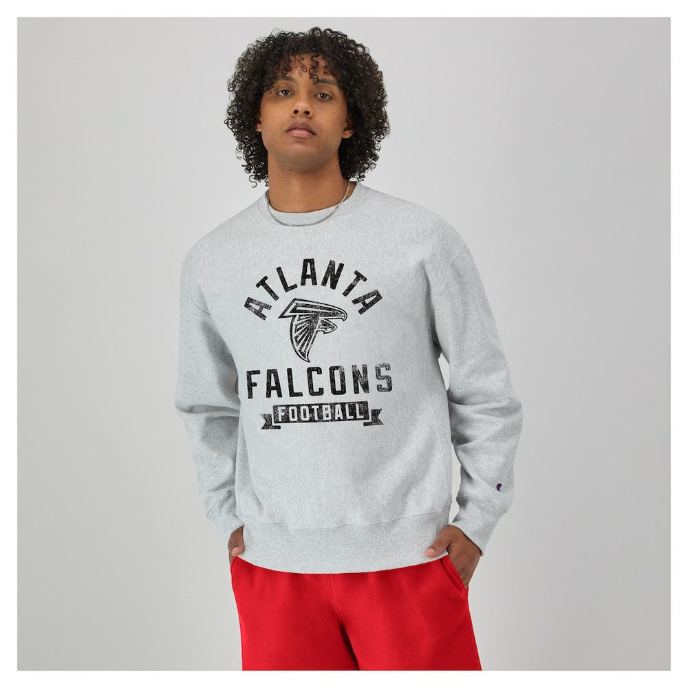 Atlanta Falcons Champion Reverse Weave Fleece Pullover Sweatshirt Heather Gray