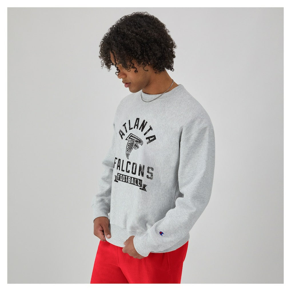 Atlanta Falcons Champion Reverse Weave Fleece Pullover Sweatshirt Heather Gray