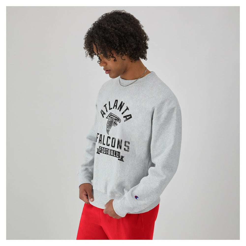 Atlanta Falcons Champion Reverse Weave Fleece Pullover Sweatshirt Heather Gray