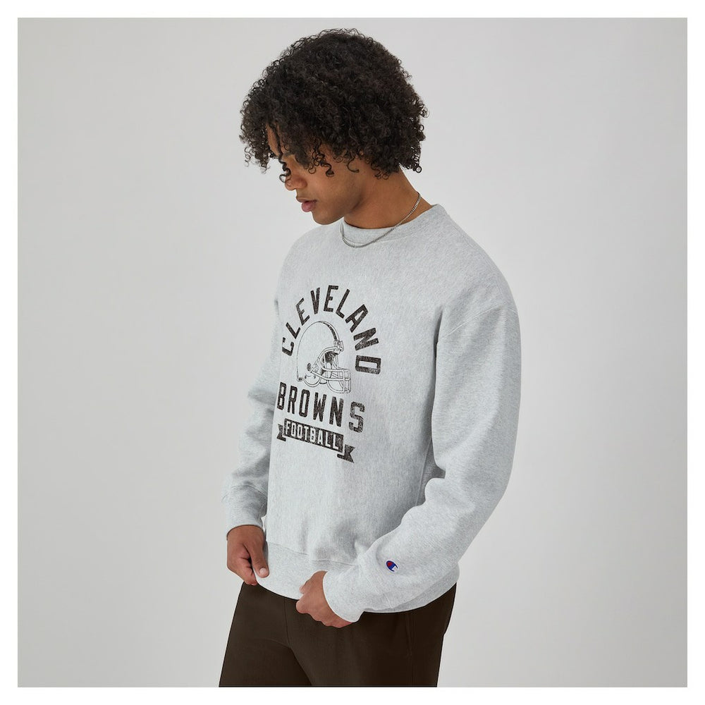 Cleveland Browns Champion Reverse Weave Fleece Pullover Sweatshirt Heather Gray