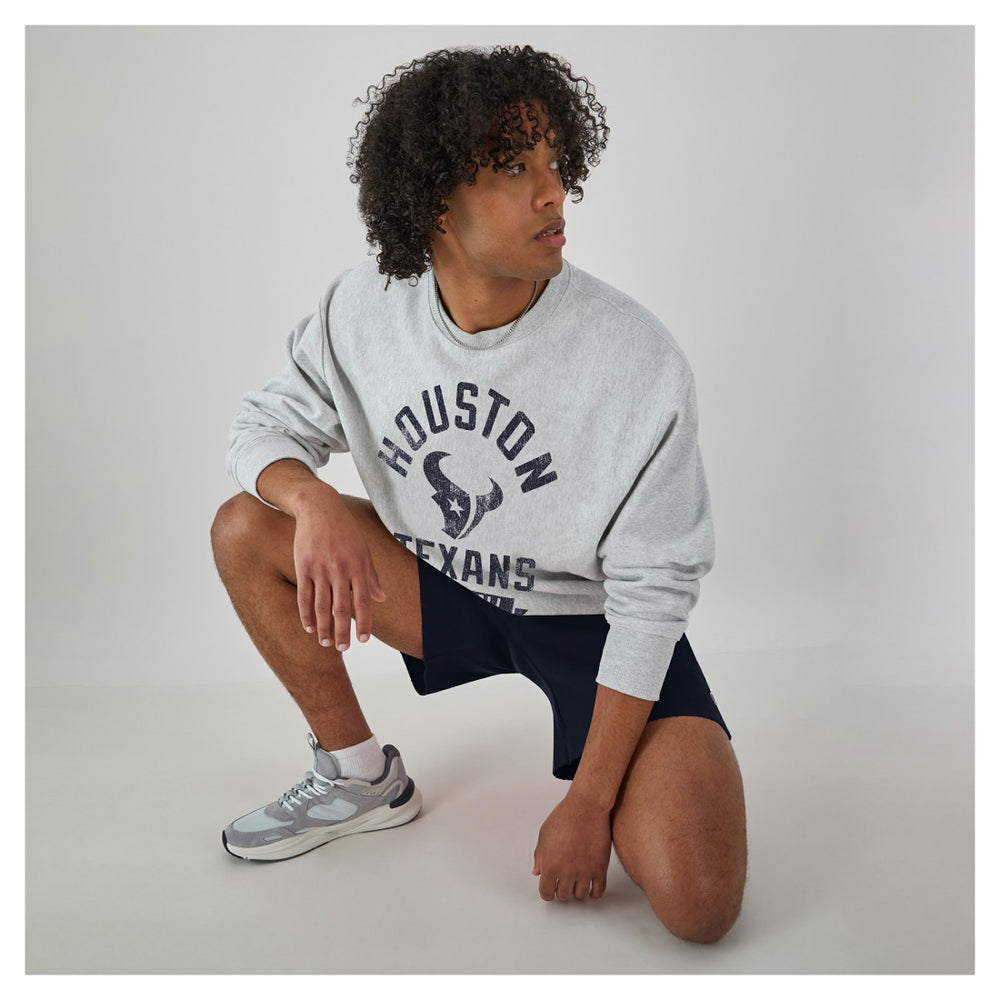 Houston Texans Champion Reverse Weave Fleece Pullover Sweatshirt Heather Gray