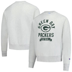 Green Bay Packers Champion Reverse Weave Fleece Pullover Sweatshirt Heather Gray