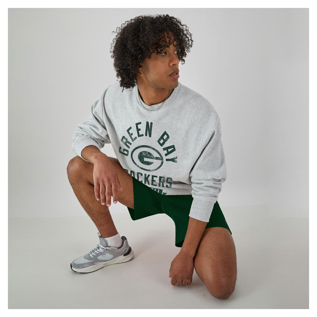 Green Bay Packers Champion Reverse Weave Fleece Pullover Sweatshirt Heather Gray