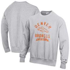 Denver Broncos Champion Reverse Weave Fleece Pullover Sweatshirt Heather Gray