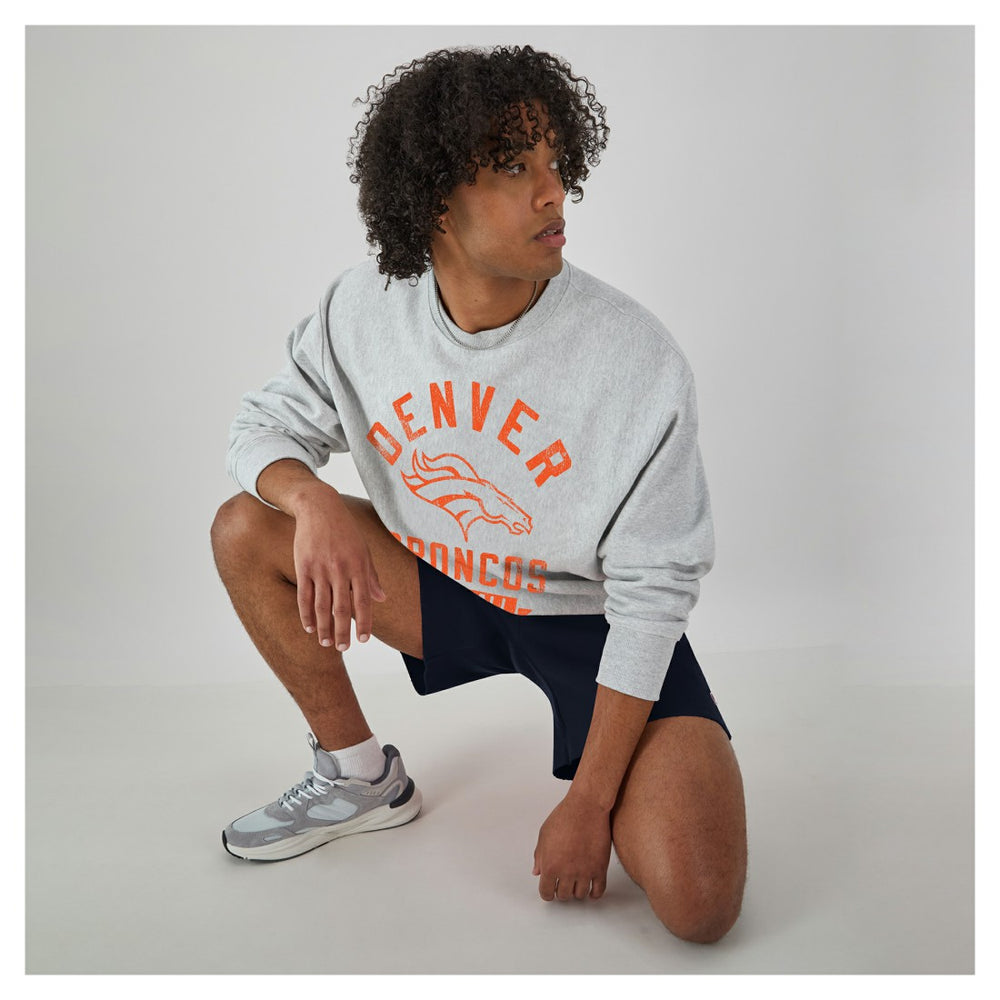 Denver Broncos Champion Reverse Weave Fleece Pullover Sweatshirt Heather Gray
