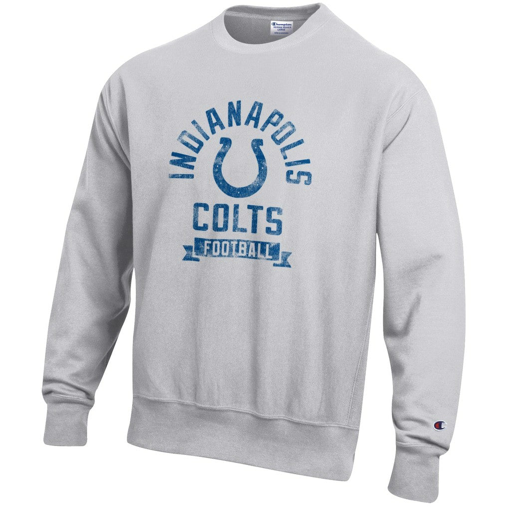 Indianapolis Colts Champion Reverse Weave Fleece Pullover Sweatshirt Heather Gray