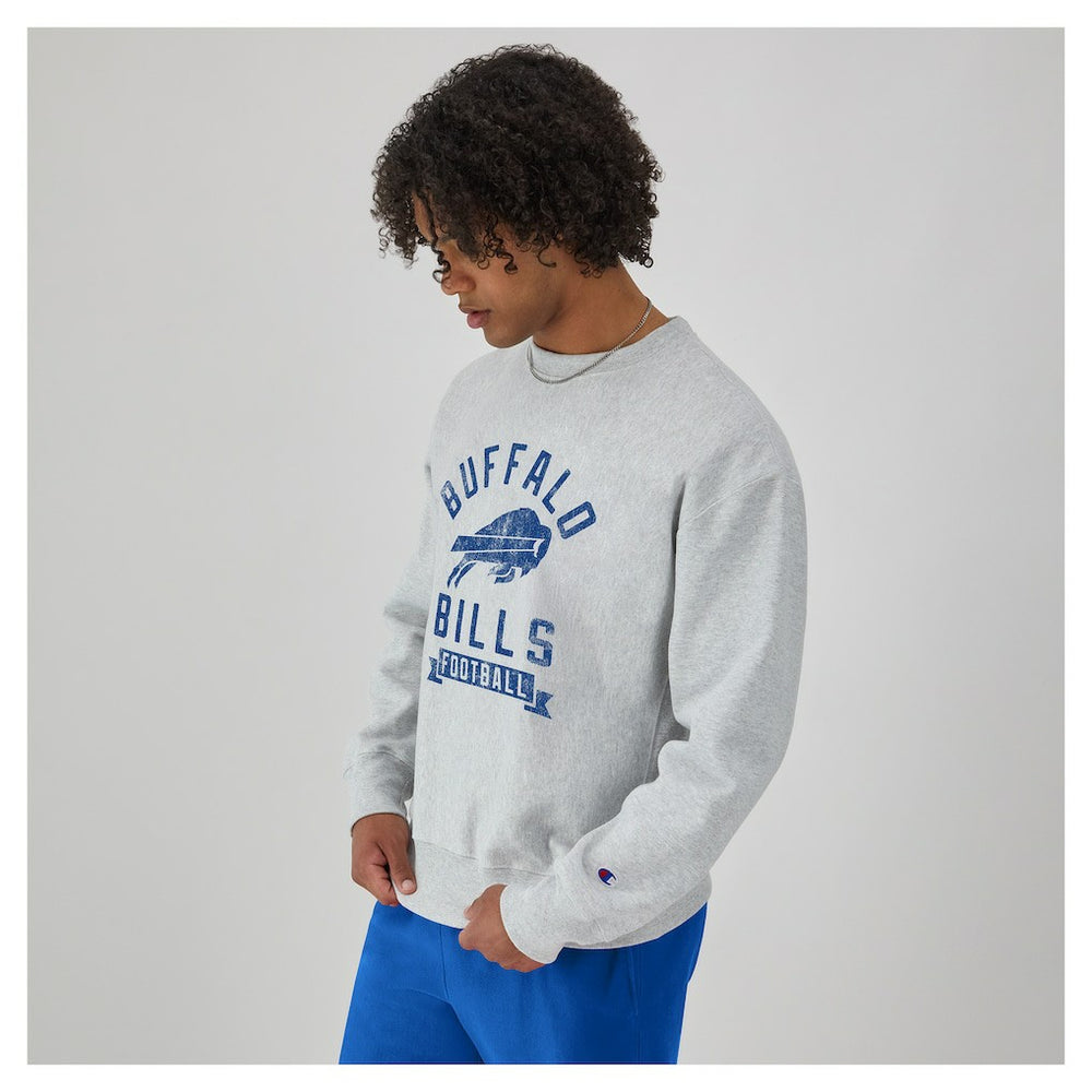 Buffalo Bills Champion Reverse Weave Fleece Pullover Sweatshirt Heather Gray