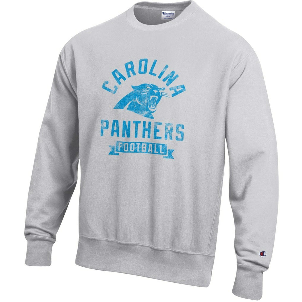 Carolina Panthers Champion Reverse Weave Fleece Pullover Sweatshirt Heather Gray