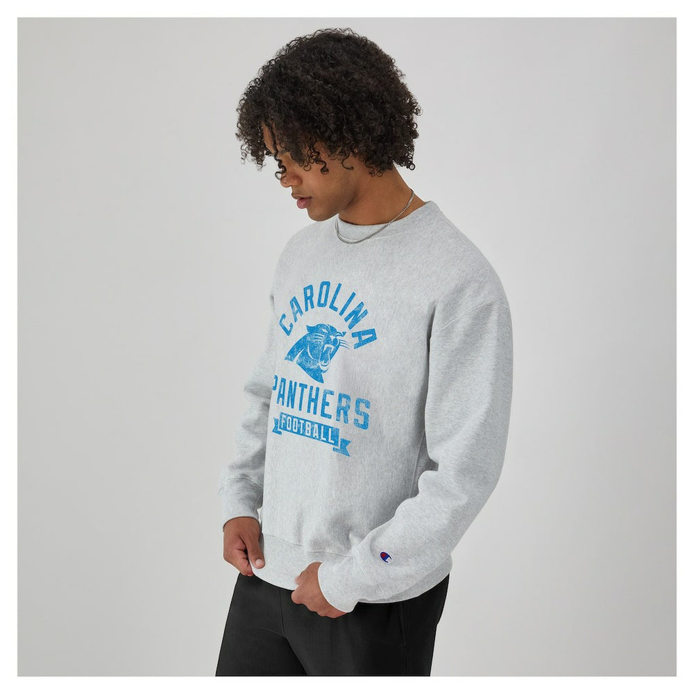 Carolina Panthers Champion Reverse Weave Fleece Pullover Sweatshirt Heather Gray