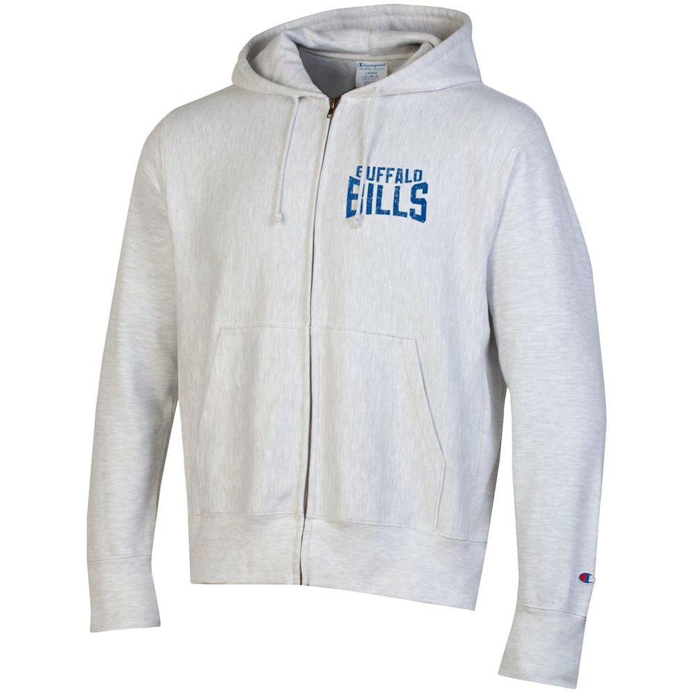 Buffalo Bills Champion Reverse Weave Full-Zip Hoodie Heather Gray