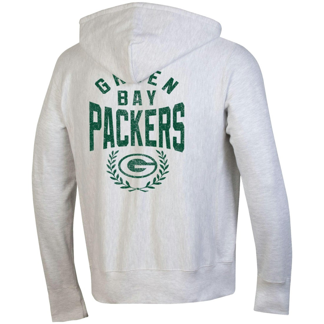 Green Bay Packers Champion Reverse Weave Full-Zip Hoodie Heather Gray