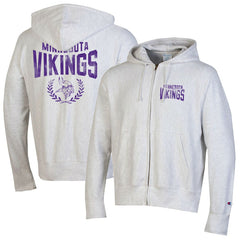 Minnesota Vikings Champion Reverse Weave Full-Zip Hoodie Heather Gray