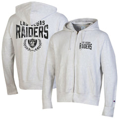 Las Vegas Raiders Champion Reverse Weave Full-Zip Hoodie Heather Gray