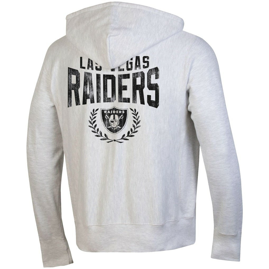 Las Vegas Raiders Champion Reverse Weave Full-Zip Hoodie Heather Gray