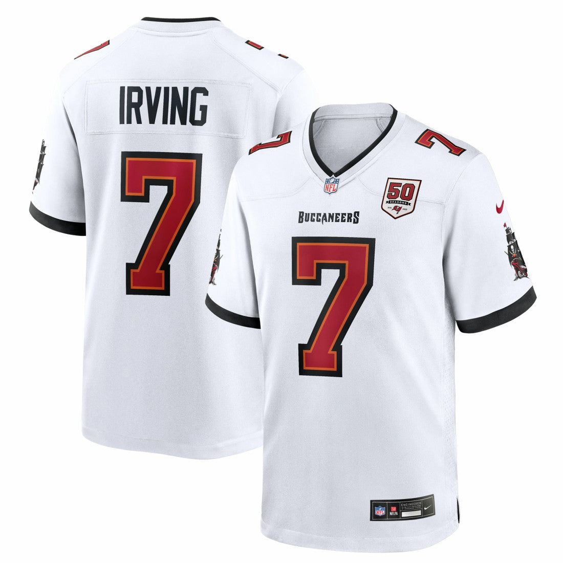 Bucky Irving Tampa Bay Buccaneers 50th Season White Game Jersey White