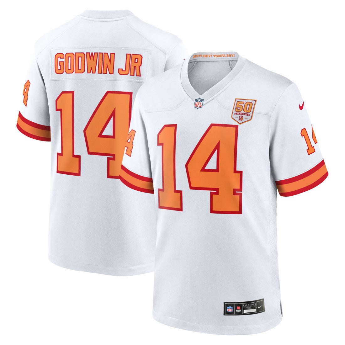 Chris Godwin Jr. '76 Tampa Bay Buccaneers 50th Season Game Jersey White