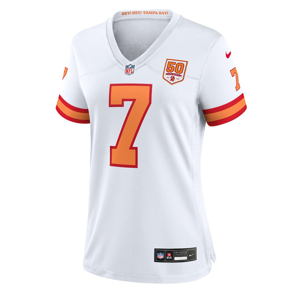 Bucky Irving '76 Tampa Bay Buccaneers Women's 50th Season Game Jersey White