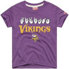 Minnesota Vikings Homage Youth Love Sign x ASL 2.0 Tri-Blend T-Shirt Purple