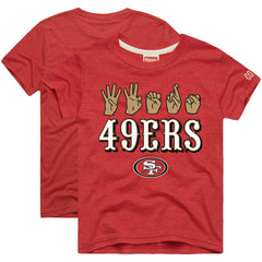 San Francisco 49ers Homage Youth Love Sign x ASL 2.0 Tri-Blend T-Shirt Scarlet
