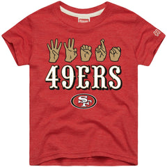 San Francisco 49ers Homage Youth Love Sign x ASL 2.0 Tri-Blend T-Shirt Scarlet