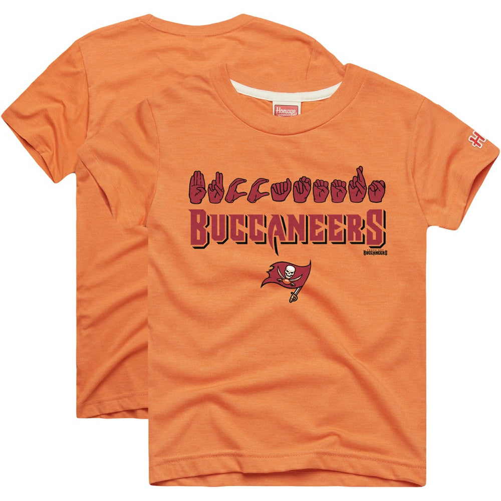 Tampa Bay Buccaneers Homage Youth Love Sign x ASL 2.0 Tri-Blend T-Shirt Orange
