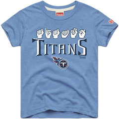 Tennessee Titans Homage Youth Love Sign x ASL 2.0 Tri-Blend T-Shirt Light Blue
