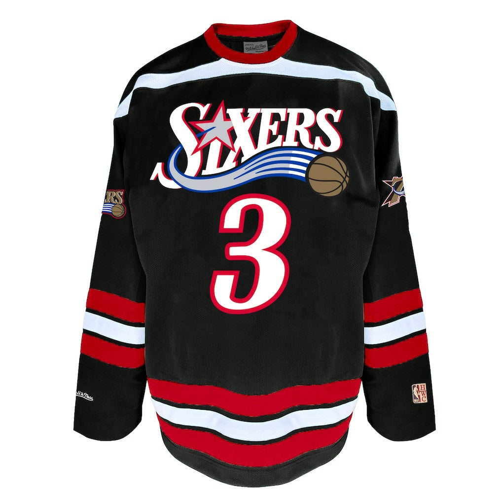 Allen Iverson Philadelphia 76ers Big & Tall NBA Hockey Jersey Black