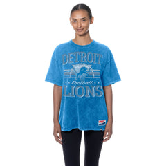 Detroit Lions New Era Women's Throwback Oversized T-Shirt Blue