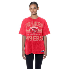 San Francisco 49ers New Era Women's Throwback Oversized T-Shirt Scarlet