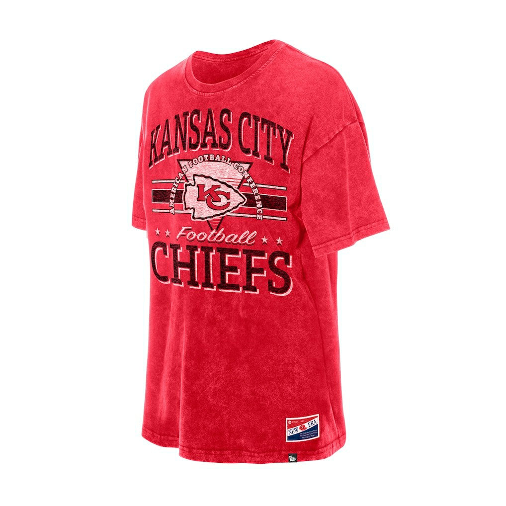 Kansas City Chiefs New Era Women's Throwback Oversized T-Shirt Red