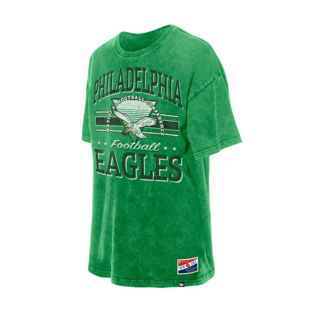 Philadelphia Eagles New Era Women's Throwback Oversized T-Shirt Kelly Green