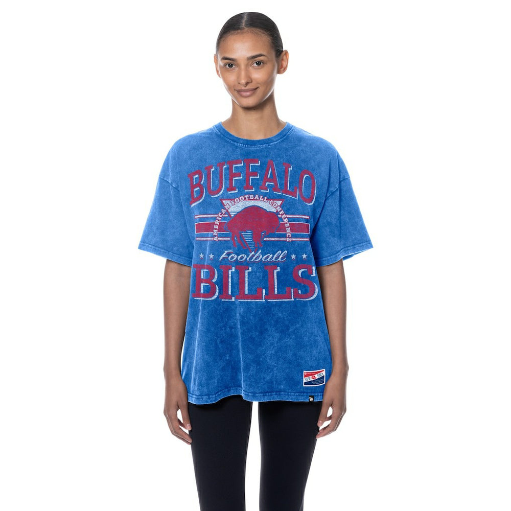 Buffalo Bills New Era Women's Throwback Oversized T-Shirt Royal