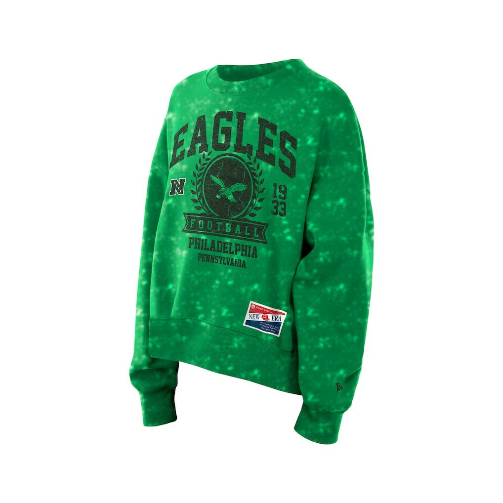 Philadelphia Eagles New Era Women's Throwback Oversized Boxy Sweatshirt Kelly Green