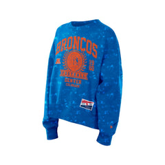 Denver Broncos New Era Women's Throwback Oversized Boxy Sweatshirt Royal