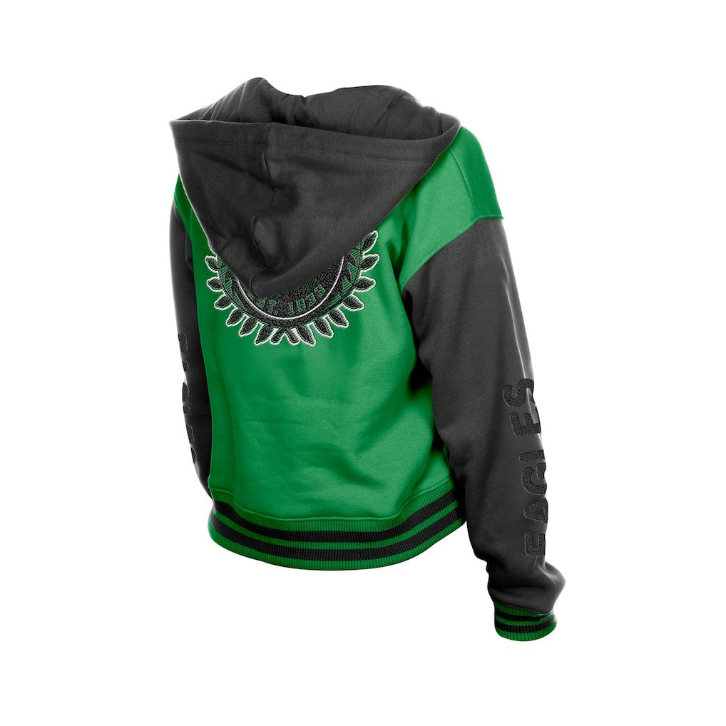 Philadelphia Eagles New Era Women's Throwback Full-Snap Hooded Jacket Kelly Green