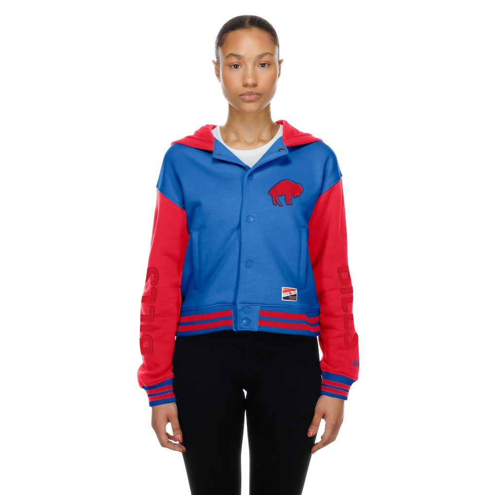 Buffalo Bills New Era Women's Throwback Full-Snap Hooded Jacket Royal