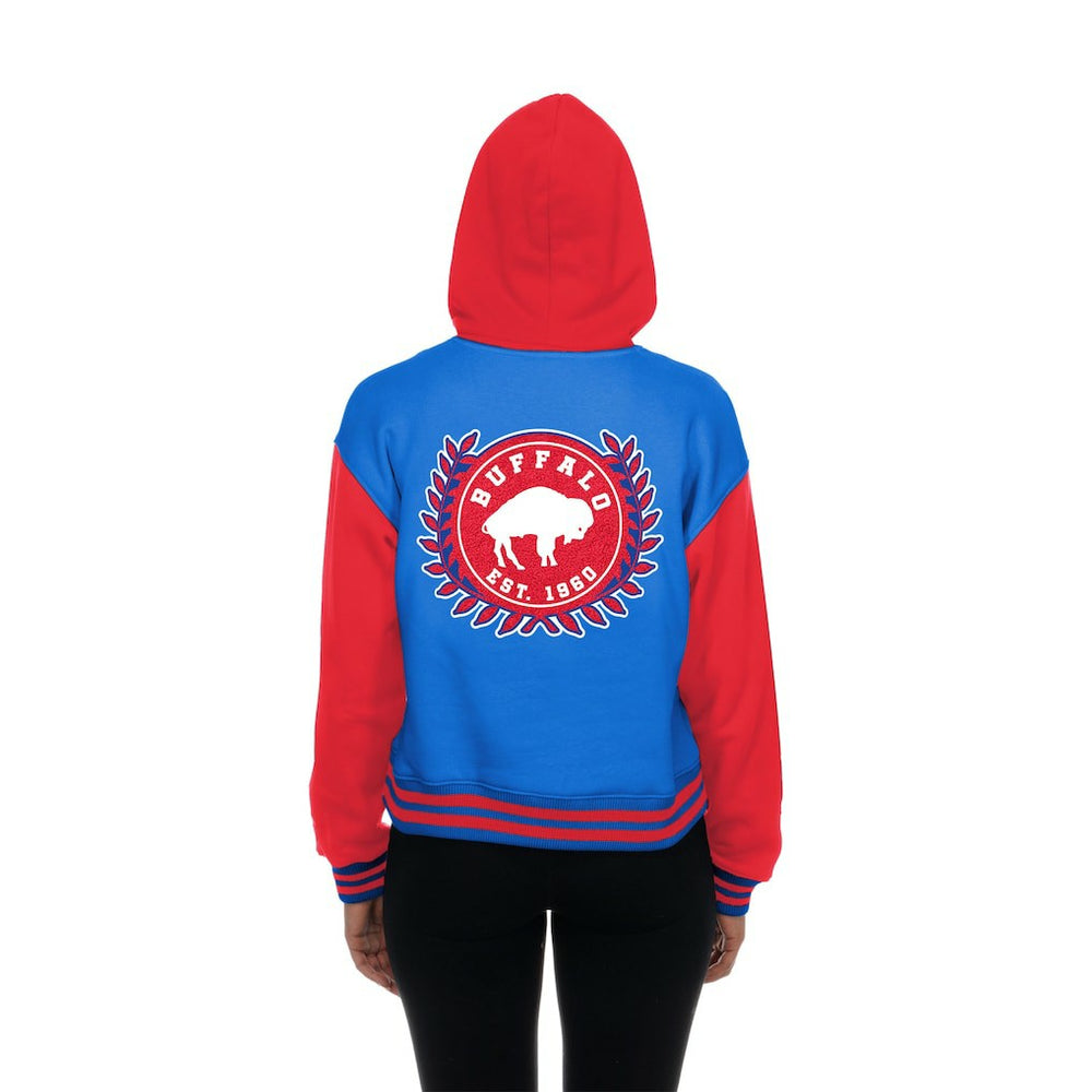 Buffalo Bills New Era Women's Throwback Full-Snap Hooded Jacket Royal