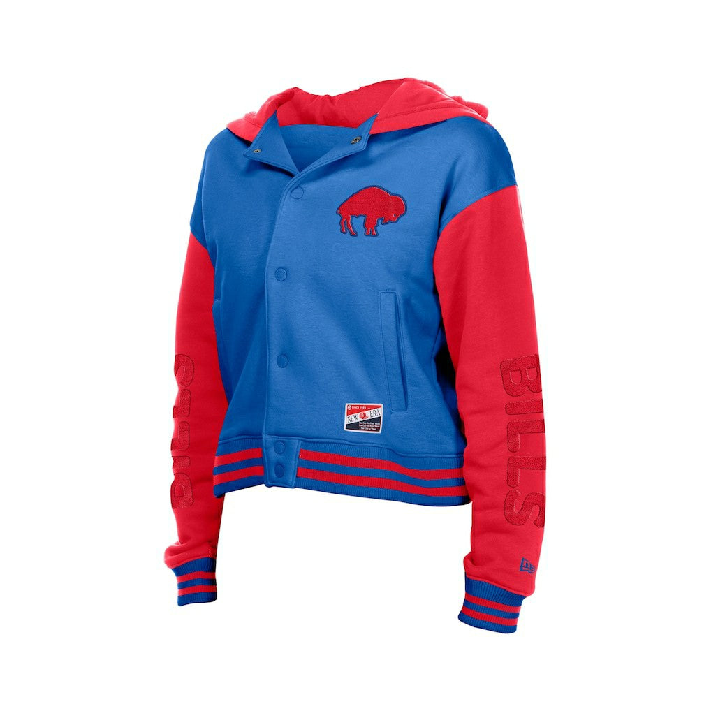 Buffalo Bills New Era Women's Throwback Full-Snap Hooded Jacket Royal