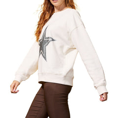 Dallas Cowboys Terez Women's Gems Fleece Crewneck Sweatshirt White