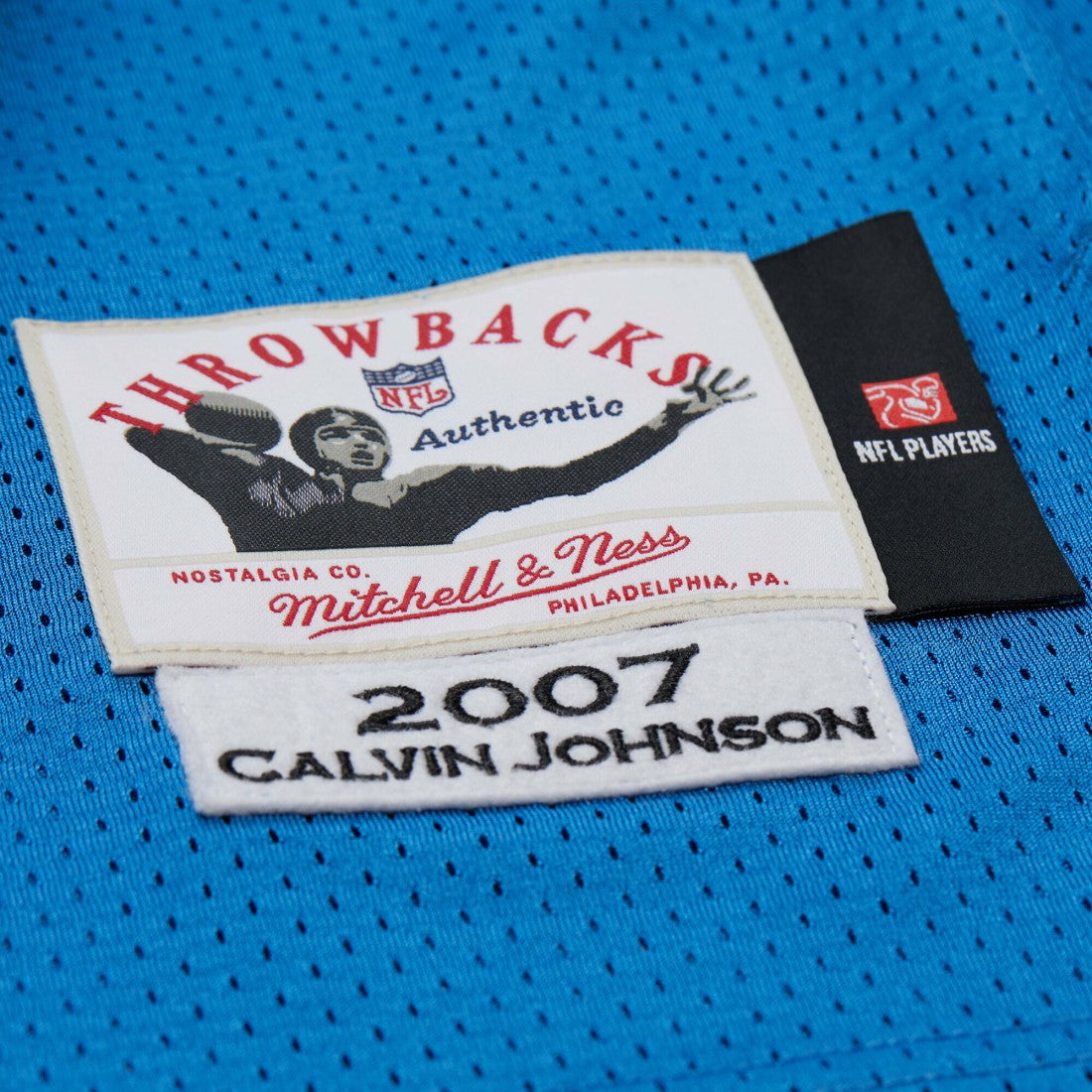 Calvin Johnson Detroit Lions 2007 Authentic Throwback Retired Player Jersey Blue