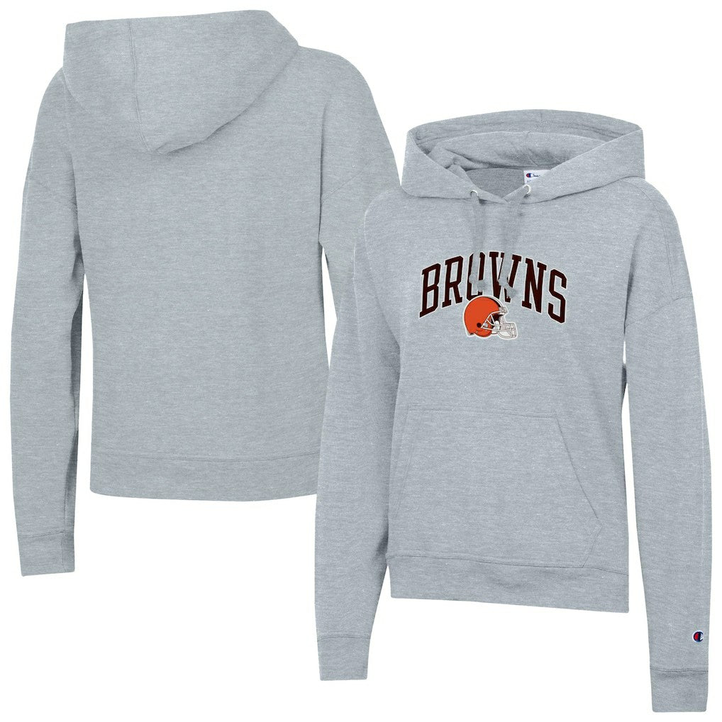 Cleveland Browns Champion Women's Powerblend Hoodie Heather Gray