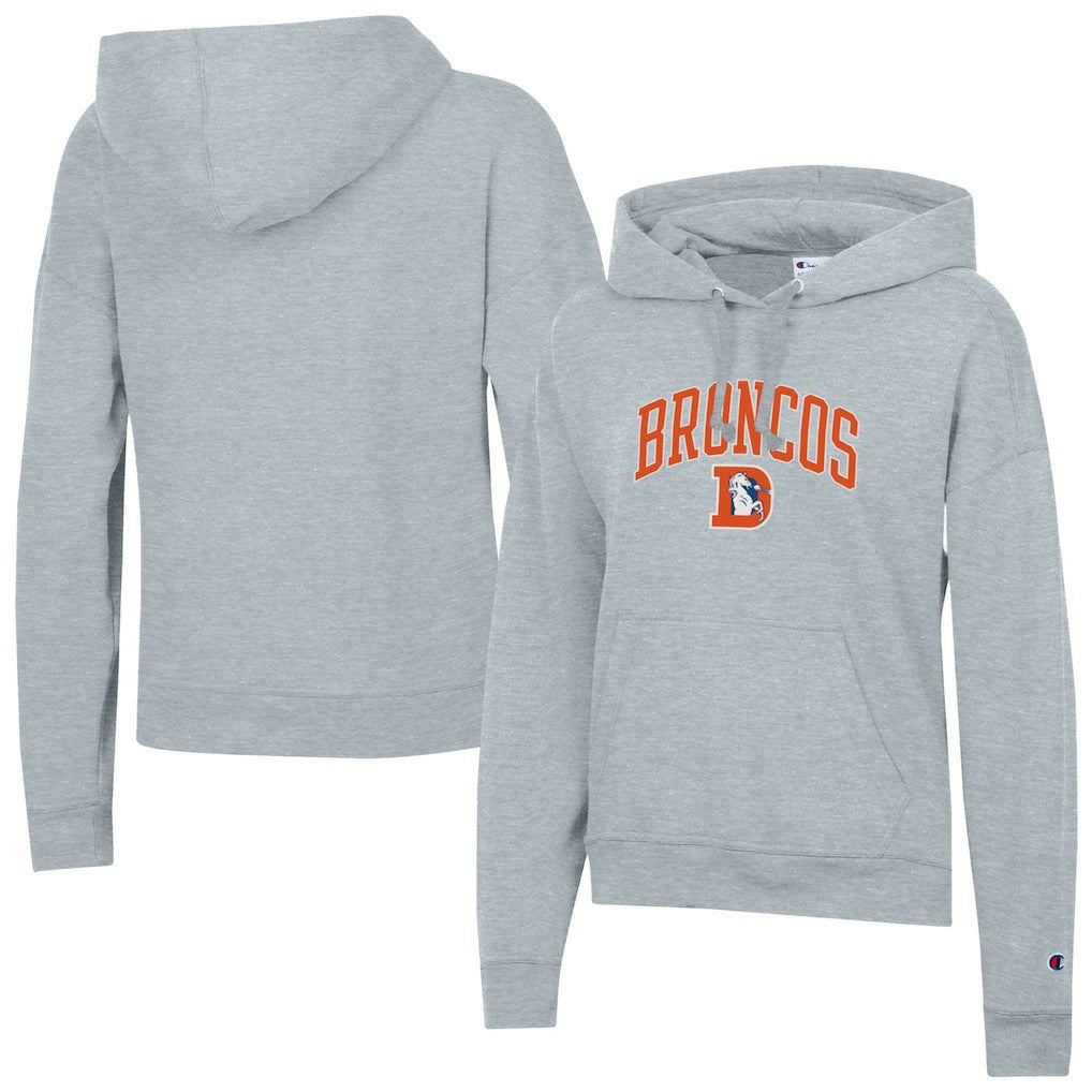 Denver Broncos Champion Women's Powerblend Hoodie Heather Gray